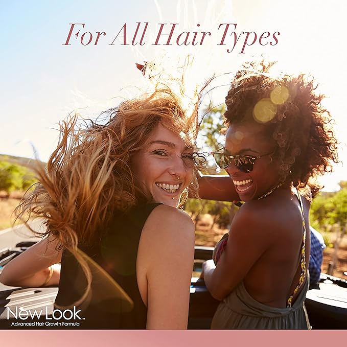 New Look Hair Growth Support Vitamins for Women and Men | Clinical Strength Supplement for Hair Loss | Supports Thicker, Fuller Hair with Biotin - 60 Capsules