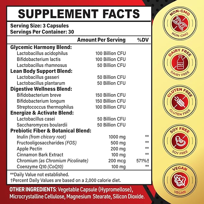 Probiotics for Men, Potent 50+ Mens Probiotic, Complete Gut & Digestive Health, with 850 Billion CFU, 1900mg Prebiotic Fiber, Energize, Immune, Mens Probiotics for Gut Health Over 50-450 Capsule