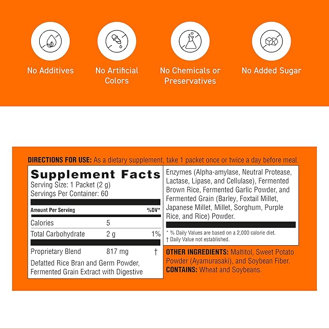 Umeken Shouka Koso, Digestive Enzymes from Fermented Vegetables and Grains, Japanese Supplement of Fermented Digestive Enzymes Probiotics, Made in Japan, 60 Packets, Pack of 1, 1 Month Supply