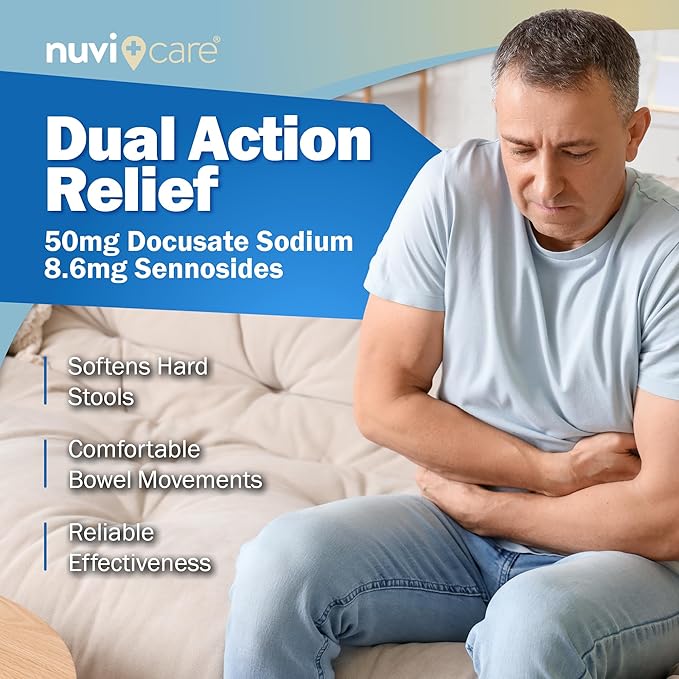Senna Plus Laxative Stool Softener - Docusate Sodium (50mg) Stool Softener with Stimulant Laxative Sennosides (8.6mg) - Compare to Senokot-S for Occasional Constipation Relief* (100 Tablets)