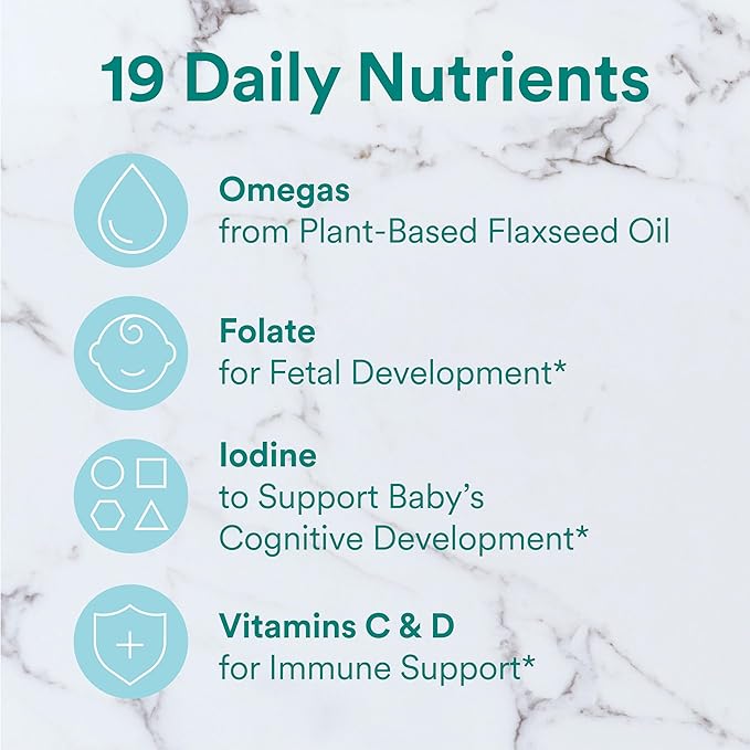 SmartyPants Prenatal Vitamins for Women, Sugar Free Multivitamin Gummies: Methylfolate, Omega 3 (ALA) Vitamin D3, C, Vitamin B12, B6, A, K & Zinc, Inositol, Erythritol Free, 60 Count (20 Day Supply)