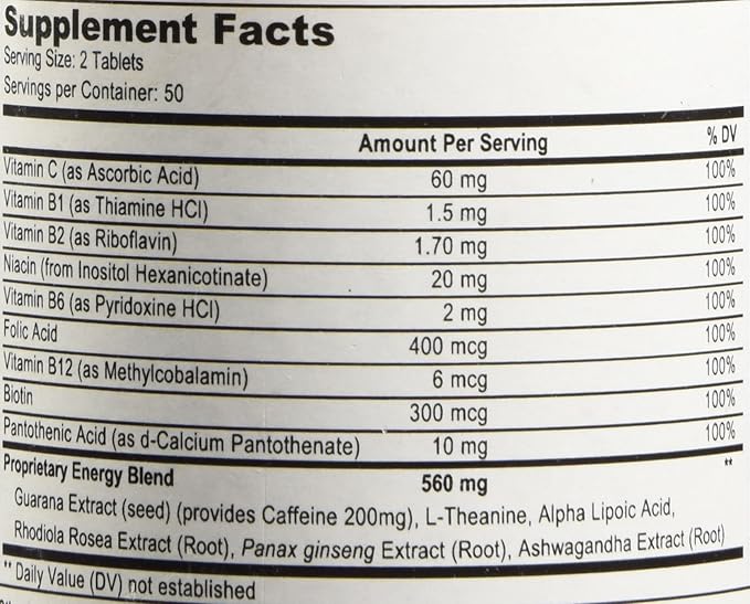 Weyland: Energy - Complimentary Formula w/Botanically Sourced Caffeine, Complete B-Complex and Energy Supportive Herbs