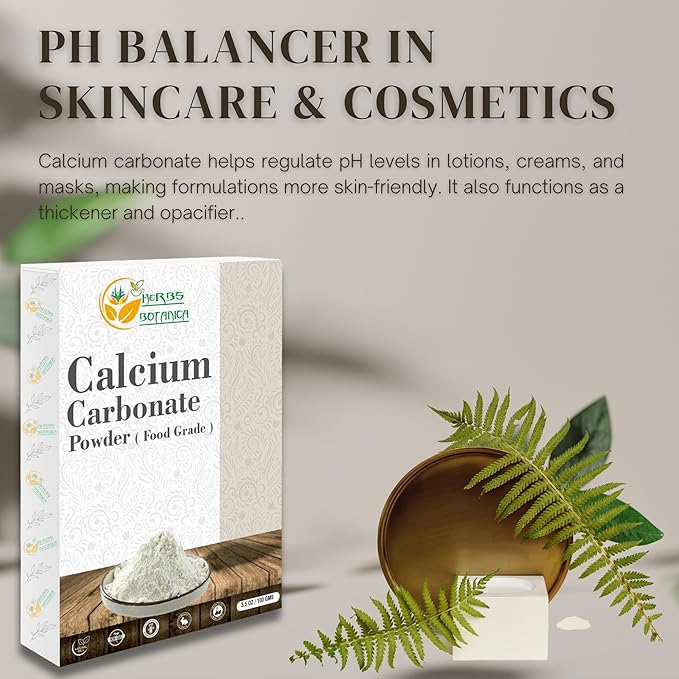 Calcium Carbonate Powder Food Grade Calcium Supplement for Cooking and Baking, Antacid, DIY Toothpaste 3.5 oz