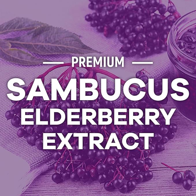 Sambucus Elderberry Immune Gummies, Daily Elderberry Immune Support Vitamins with Vitamin C, Vitamin D3, Zinc, Immune Support Gummy Vitamin Supplement, Black Elder berry for Adult & Kid - 60 Gummies