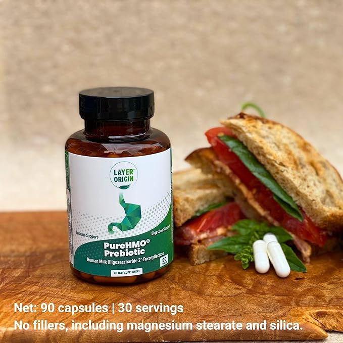 Layer Origin | PureHMO Human Milk Oligosaccharide (HMO 2'-FL) Prebiotic - Feed 180 Billion Probiotics/Serving, 30-Day Supply