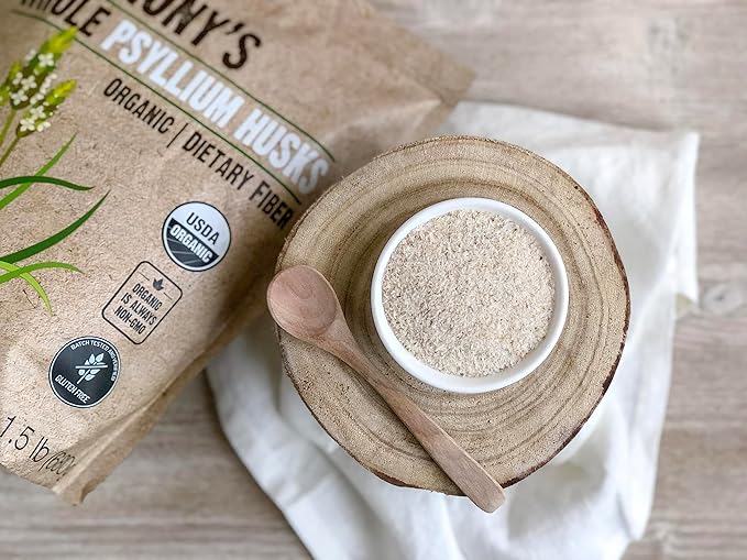 Anthony's Organic Whole Psyllium Husks, 1.5 lb, Dietary Fiber, Gluten Free, Non GMO, Keto Friendly