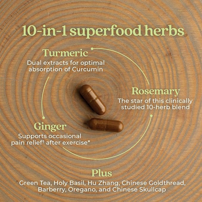 New Chapter Zyflamend™ Multi-Herbal Pain Reliever+ Joint Supplement, 10-in-1 Superfood Blend with Ginger & Turmeric for Healthy Inflammation Response & Herbal Pain Relief+, 180 Count