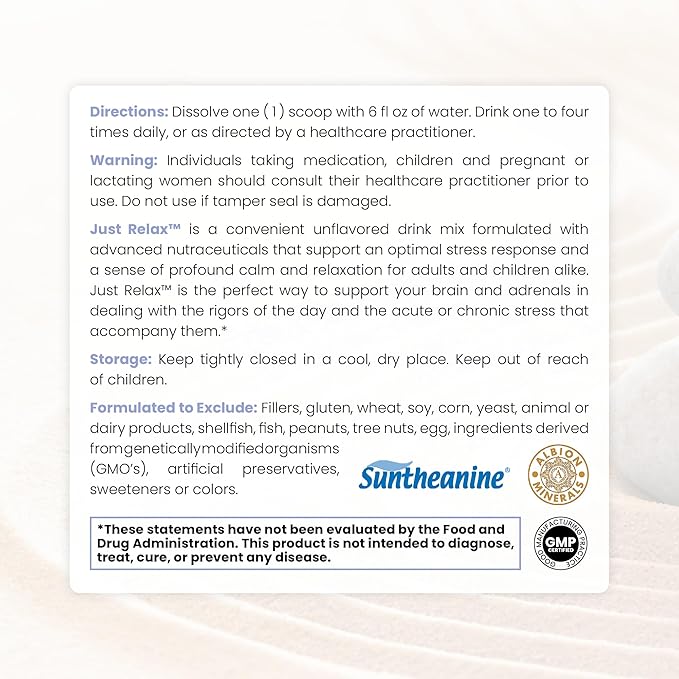 Pure Therapro Rx Just Relax Unflavored - 60 Servings | Supports Relaxed Mood & Healthy Blood Pressure | Myo-inositol, Di-Magnesium Malate, GABA, Taurine, & L-Theanine