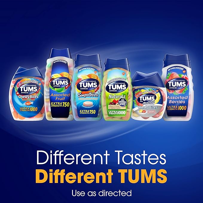 TUMS Ultra Strength Chewable Antacid Tablets for Heartburn Relief, Peppermint - 160 Count