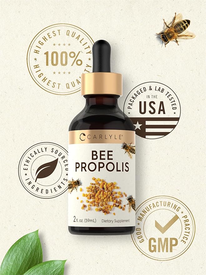 Carlyle Bee Propolis Tincture Drops | 2 Fl Oz | Liquid Extract | Non-GMO, Gluten Free Supplement