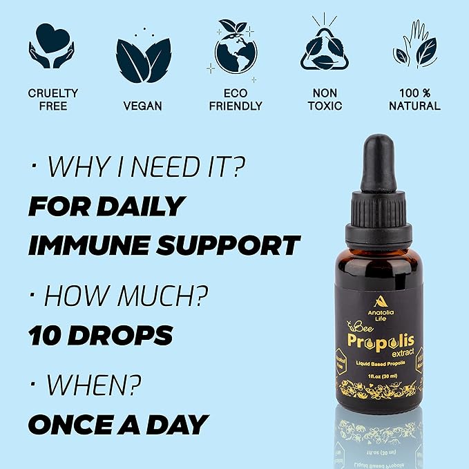 Natural Bee Propolis Extract, 30 mL, Advanced Liquid Tincture Immune System Booster and Seasonal Defense, Pure High Potency Herbal Supplement, Non-GMO (Propolis (2) Pack)…