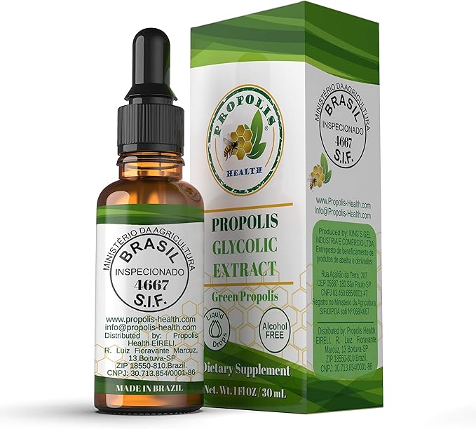 Green Propolis Extract Liquid - Brazilian Bee Propolis - Alcohol-Free Immune Support Supplement - 60-Day Supply - Natural Immunity Shots