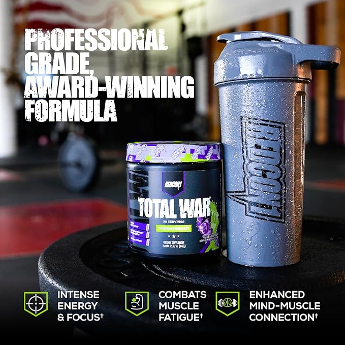 REDCON1 Total War Pre Workout - L Citrulline, Malic Acid, Green Tea Leaf Extract for Pump Boosting Pre Workout for Women & Men - 3.2g Beta Alanine to Reduce Exhaustion, Vice City 30 Servings