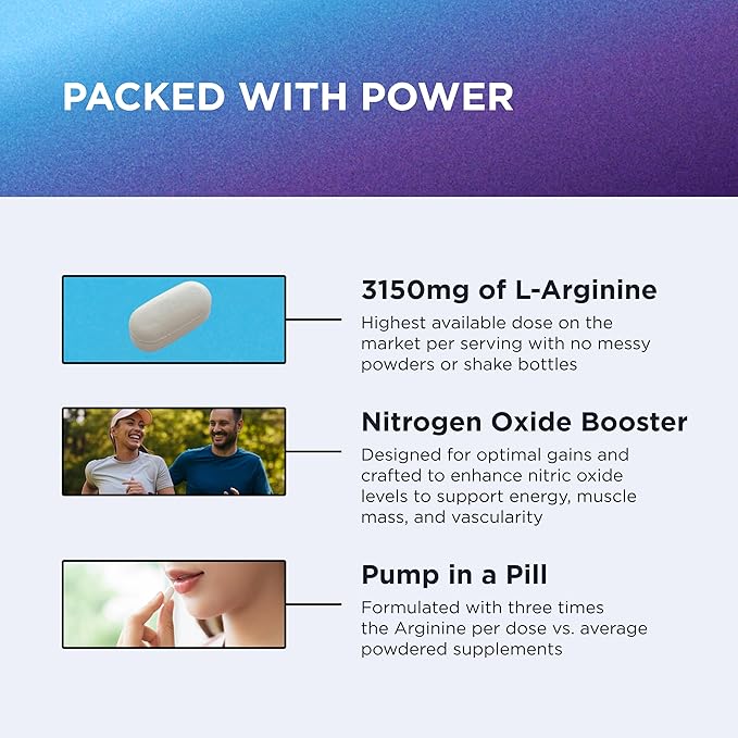 Dr. Emil - L Arginine (3150mg) Highest Capsule Dose - Nitric Oxide Supplement for Vascularity, Endurance and Heart Health (AAKG and HCL) - 90 Tablets