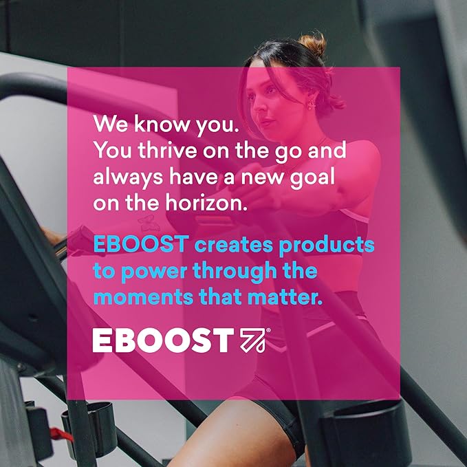 EBOOST POW Natural Pre Workout Powder - 15 Packets, Blue Raspberry - Preworkout Energy Booster Gym Supplement Drink Mix for Men and Women - Performance, Joint Mobility Support - Gluten-Free