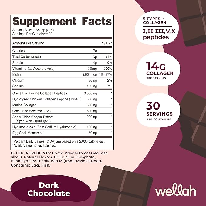 The Afterglow Multi Collagen Protein + Beauty (Dark Chocolate Flavored) 30 Servings
