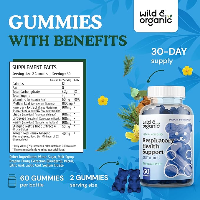 Wild & Organic Immune Support Gummies & Lung Detox Gummies
