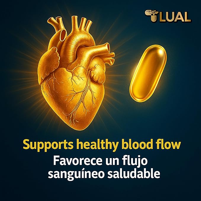 LUAL Omega-3 Fish Oil 2000mg with Vitamin D3 1,000 IU – Supports Eye, Brain, Bone and Heart Health – Lemon Flavor – 120 Softgels