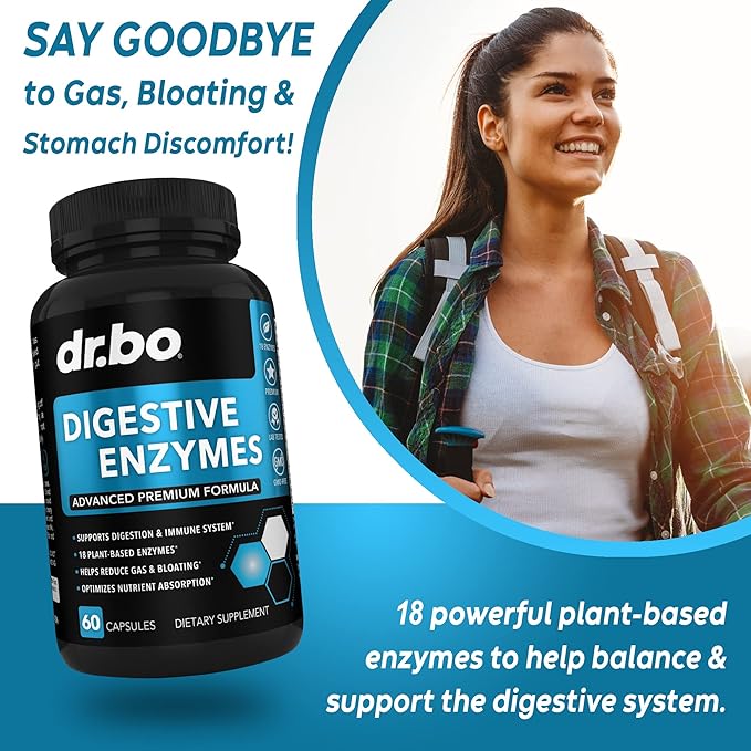 Digestive Enzymes Supplements Plant Based - Pancreatic & Proteolytic Super Digestion Enzyme Supplement Pills Aid for Bloating Relief for Women & Men - Lipase, Amylase, Bromelain, Protease & Cellulase