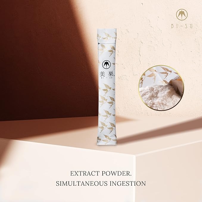 Extract Powder Stick | with Natural Swiftlet Nests Extract, Collagen Peptides, Sialic Acid, Nourishes Skin, Body, Anti-Aging Japanese Beauty, Healthy Supplement, 30 PCS, 3.92kcal, 1g per Sachet