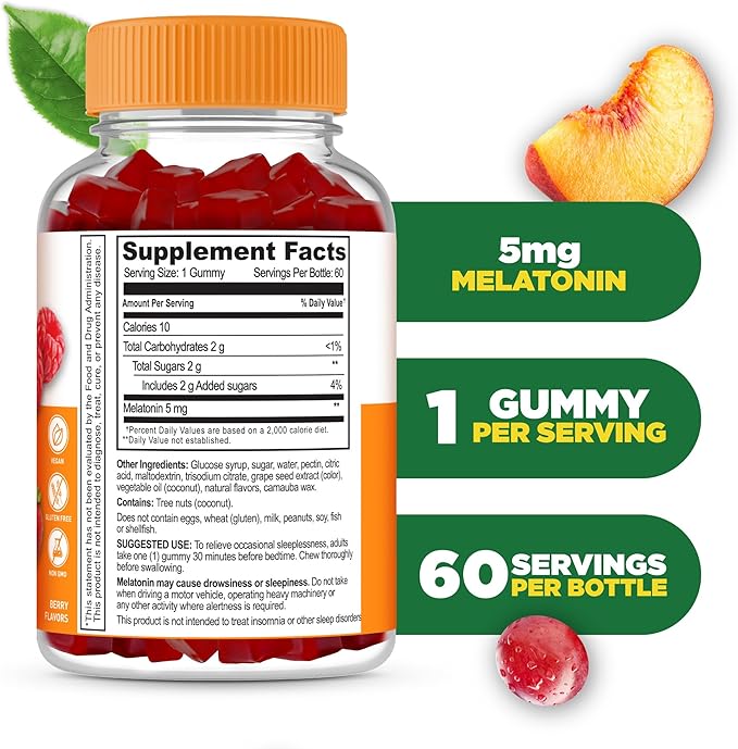 Lifeable Melatonin 20mg Gummies | Great Tasting Sleep Supplement for Adults | May Help Falling and Staying Asleep | Vegetarian Sleep Gummies for Adults, Men, Women | 60 Melatonin Gummies 20mg
