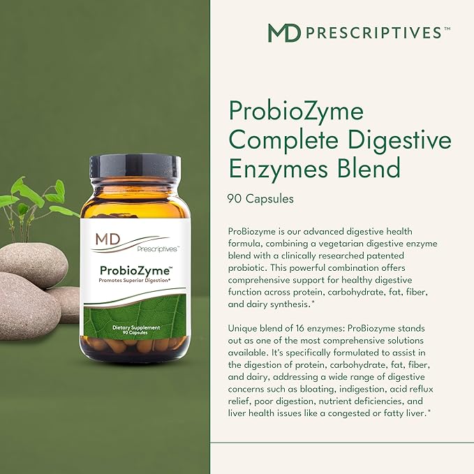 ProbioZyme - Vegetarian Digestive Enzymes - Supplement for Digestive & Gut Health - 90 Capsules