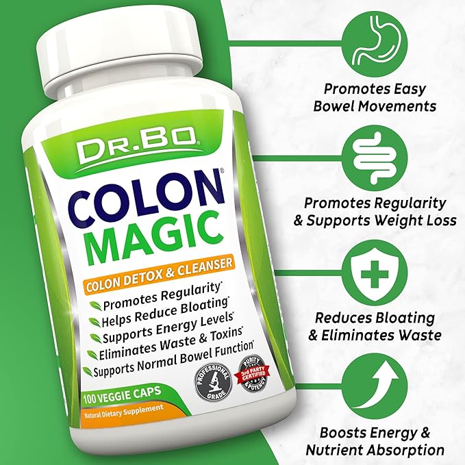 Colon Cleanse Detox Formula - Natural Bowel Cleanser Pills for Intestinal Bloating & Fast Digestive Cleansing - Daily Constipation Relief Supplement Gut, Belly, Stomach - Women Men Herbal Weight Flush