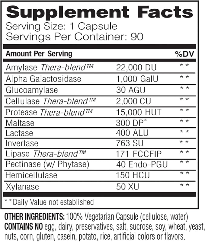 Enzymedica VeggieGest, Digestive Enzymes for Vegan, Vegetarian and Raw Diets, Prevents Gas and Bloating, 90 Capsules (FFP)