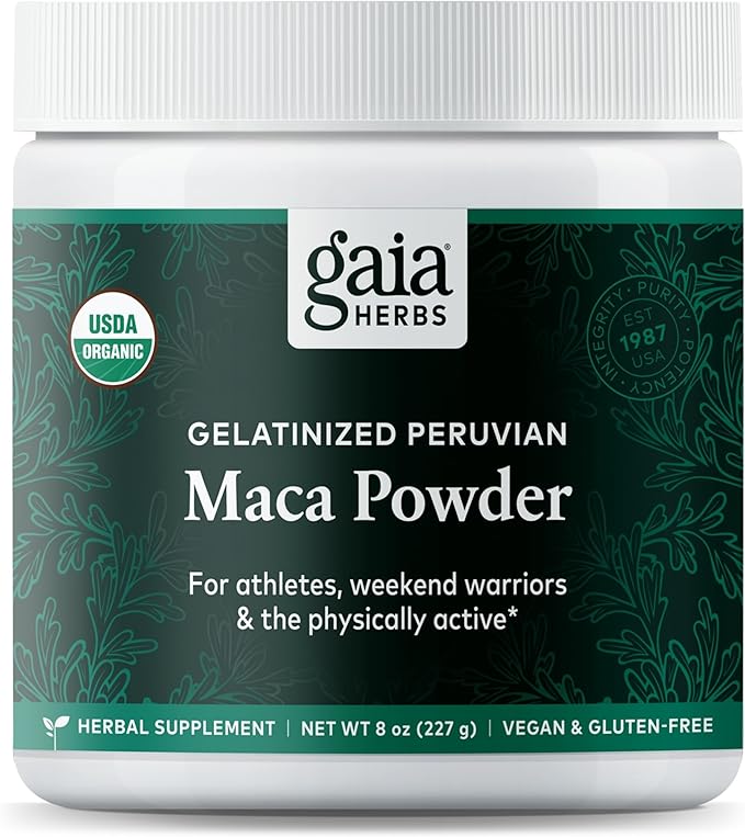 Gaia Herbs Maca Powder - Natural Energy Supplement - Supports and Maintains Healthy Energy and Stamina - Made with USDA Certified Organic Maca Root (Lepidium meyenii) - 8 Oz (69-Day Supply)