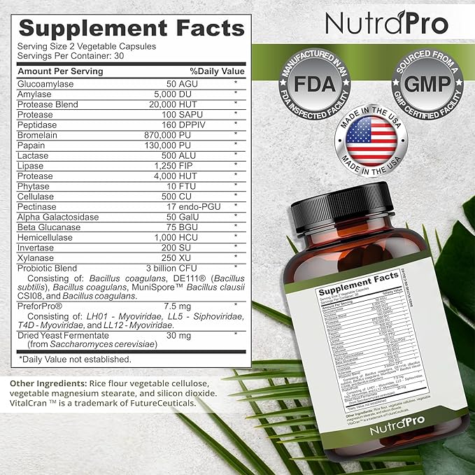 Complete Gut Health for Women and Men with Probiotic, Prebiotic, Postbiotic & Digestive Enzymes to Support Healthy Gut Lining, Digestion Health, Occasional Gas, and Discomfort.