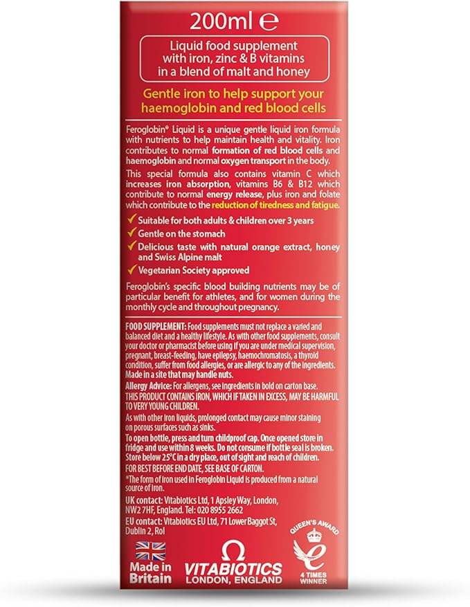 Gentle Iron and Nutrient Liquid - Reduce Tiredness and Fatigue | Maintain Health and Vitality | Natural Iron Source