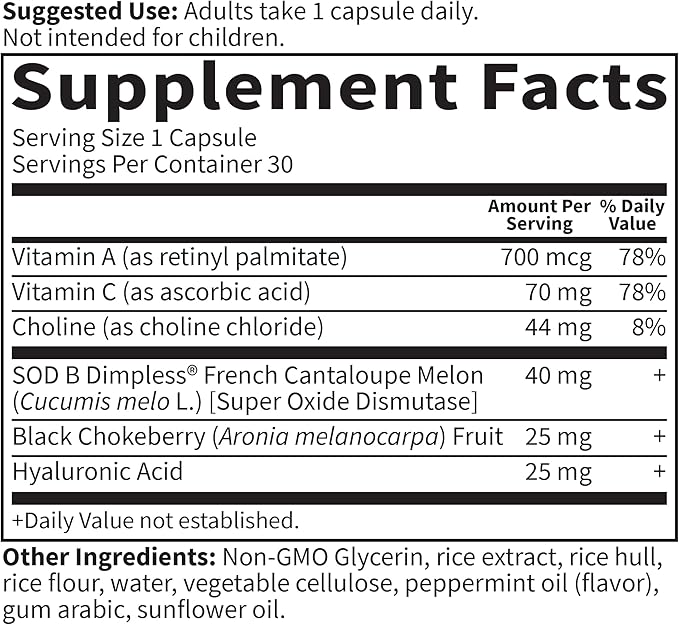 Garden of Life Skin Smooth Sustained Release Duo Caps, Best Skincare Supplement for Smooth, Radiant Skin with Hyaluronic Acid, Vitamins A & C, and SOD B Dimpless, Gluten-Free, 30 Plant-Based Capsules