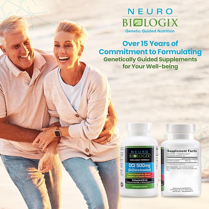 Neuro biologix High-Potency D Chiro Inositol for Men & Women 500mg - Comprehensive D Chiro Inositol Supplement to Support Hormone Balance, Mood and Energy - 60 Vegetable Capsules