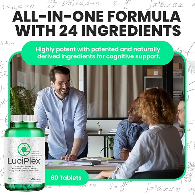 Brain Booster Supplement for Focus, Memory, Clarity, Energy & Mood 60 Tabs - 100% Drug-Free & Clinically Tested Brain Supplement – Brain Fog Supplements & Memory Booster Supplement w/VIT D3