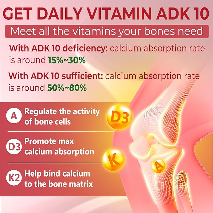 Vitamin D3 10000 IU + K2 (MK7) 500mcg + A 5000IU Gummies w/ Magnesium Calcium for Women & Men, Vegan K2 D3 Vitamin Supplement (Made in USA) for Stronger Bone, Muscle, Vision, Immune, Sugar Free 2Packs