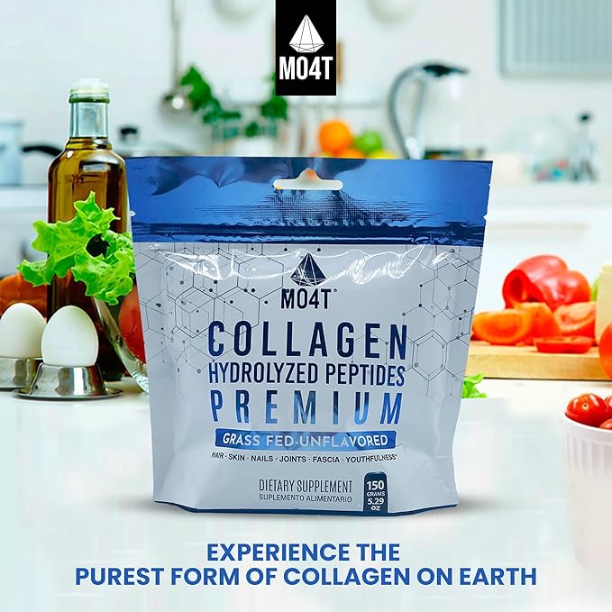 100% Pure Collagen Peptides Powder - Unflavored Hydrolyzed from Grass Fed Bovine for Women & Men