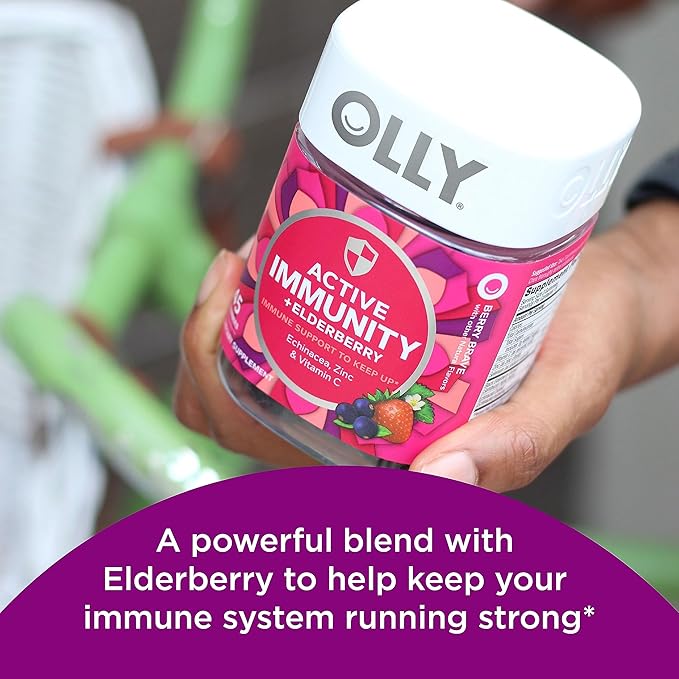 OLLY Collagen Gummy Rings, 30 Count Gummy Active Immunity+Elderberry, 45 Gummies Bundle