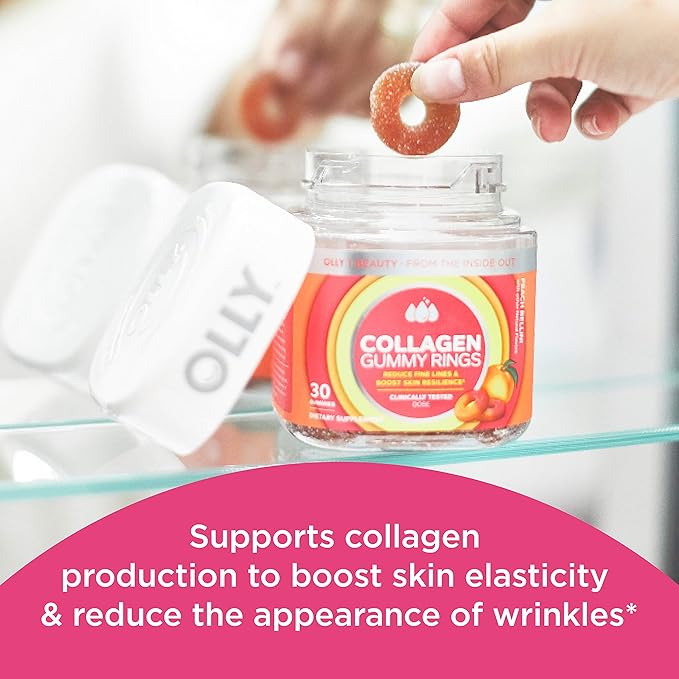 OLLY Collagen Gummy Rings, 30 Count Gummy Active Immunity+Elderberry, 45 Gummies Bundle