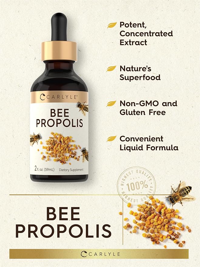 Carlyle Bee Propolis Tincture Drops | 2 Fl Oz | Liquid Extract | Non-GMO, Gluten Free Supplement