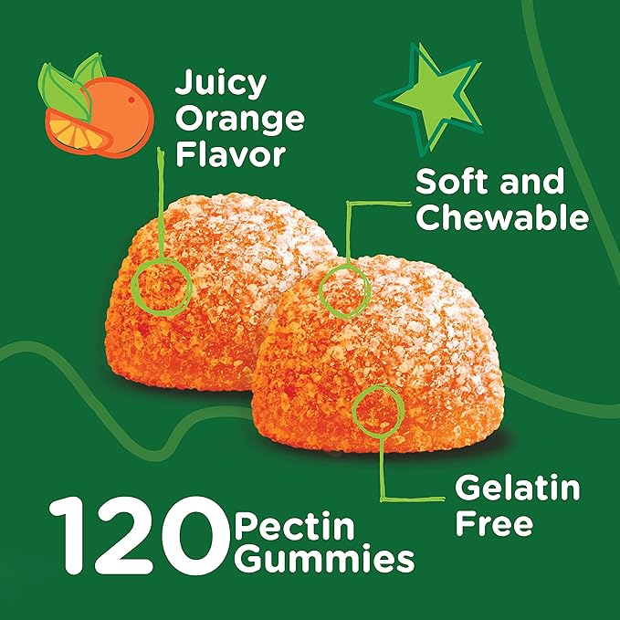 Zinc for Kids Gummies 10mg, with Vitamin C & Echinacea - Immune Support, Powerful Natural Antioxidant, Kids Zinc Vitamin Supplement - Vegan, Gelatin Free - Tasty Chewable Orange Flavor Gummy