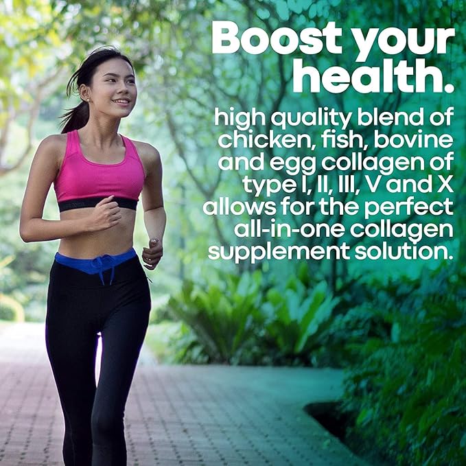 Herbtonics Multi Collagen Protein Powder Collagen Peptides Type (1,2,3,5 and 10) | All-in-one Bone Broth Collagen Supplement | Grass-Fed Chicken, Wild Fish, Egg Hydrolyzed Collagen Bovine