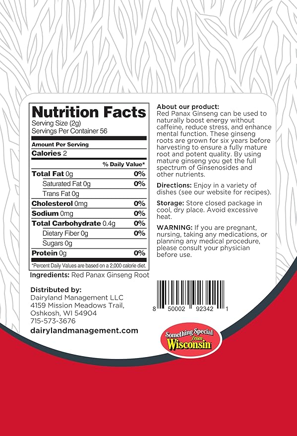 Red Panax Ginseng Slices - 16 oz Pack Korean Panax Ginseng Slices - Non-GMO, Gluten Free Red Ginseng Root Slices - Use This Herbal Supplement in Soup, Tea, Congee