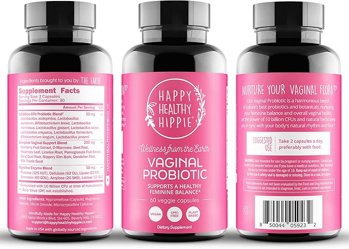 Vaginal Probiotics for Women - ph Balance for Women | Cranberry & D-Mannose | 10 Strains | BV, Yeast, Flora & Odor Control | Female Urinary Tract, Gut & Digestive Health Support Pills, 60 Ct