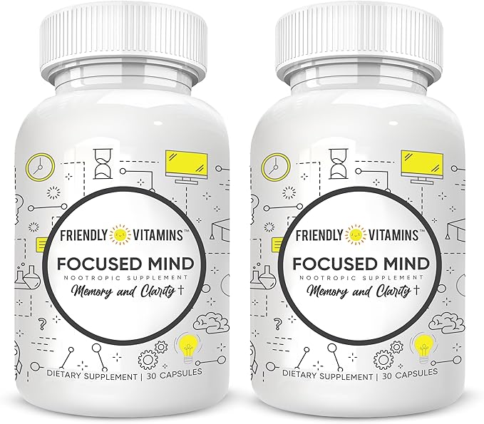 Focused Mind β Daily Brain Supplement for Memory and Focus Support | Nootropic for Concentration, Mental Clarity, and Brain Energy | Cognitive Supplement for Work, School, or Everyday Demands