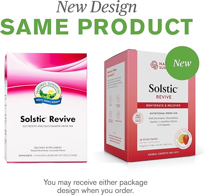 Nature's Sunshine Solstic Revive, 30 Packets | Post Workout Recovery Drink with Vitamin C, Vitamin E, and Calcium to Support Bone Health and Replenish Important Nutrients