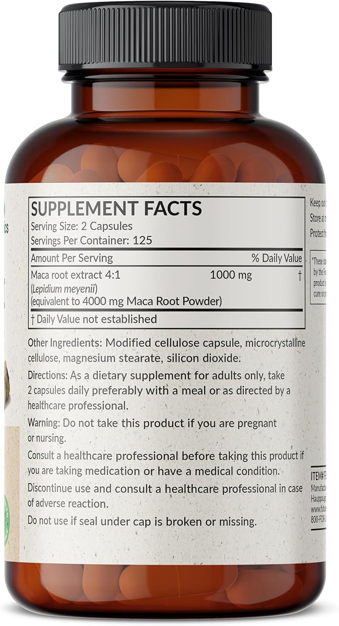 Futurebiotics Maca Root Extra Strength Supports Energy, Stamina & Reproductive Health, Non-GMO, 250 Vegetarian Capsules