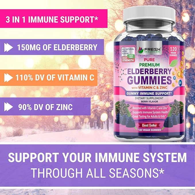 FRESH HEALTHCARE Moringa and Elderberry Gummies - Bundle