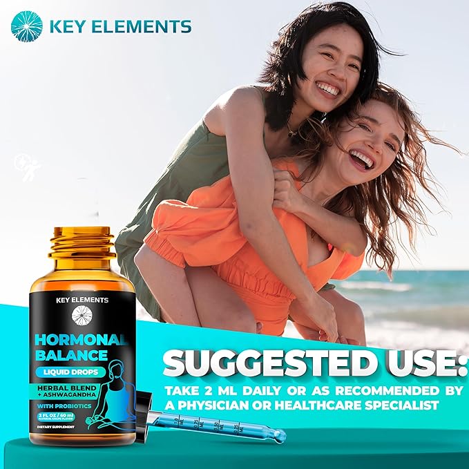 Liquid Hormone Balance Supplements for Women & PMS Relief - Menopause Support PMS Vitamins Menstrual Cramp Relief - PMS Supplements Chasteberry, Black Cohosh for Hot Flashes, Dong Quai & Probiotic