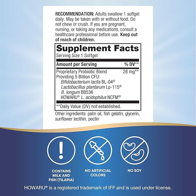 Nature's Way Max Potency Probiotic Pearls for Men and Women, Supports Digestive, Immune, Colon Health*, 5 Billion Live Cultures, No Refrigeration Required, 30 Softgels