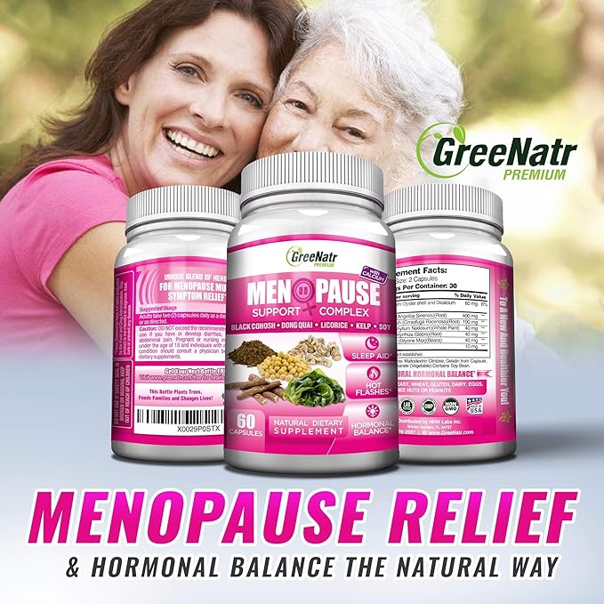 Menopause Supplements for Women - Perimenopause Supplements Women with Dong Quai & Black Cohosh for Menopause Hot Flashes - Menopause Support for Sleep Quality & Hormone Balance - 60 Caps
